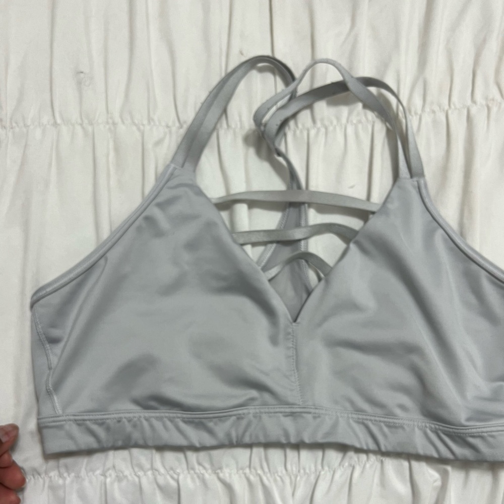 Strappy silver/grey bra